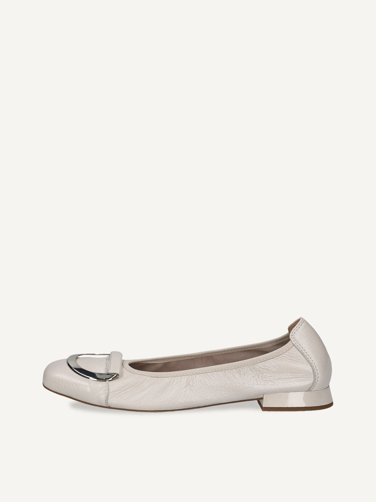 CAPRICE Ballerine blanc en Cuir avec Talon trapzode P42 76$