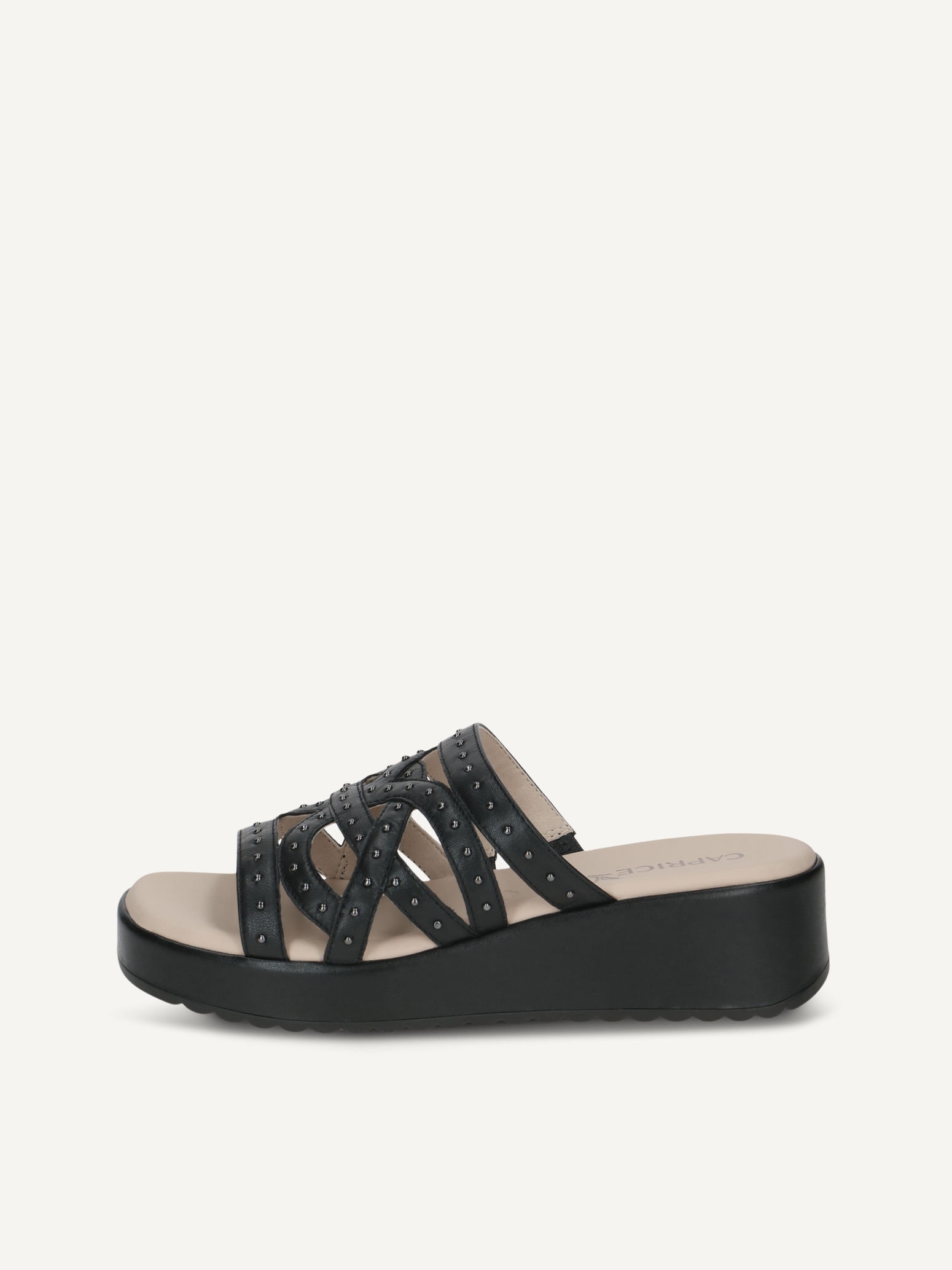 CAPRICE Mule noir en Cuir avec Talon compens P36 71 €