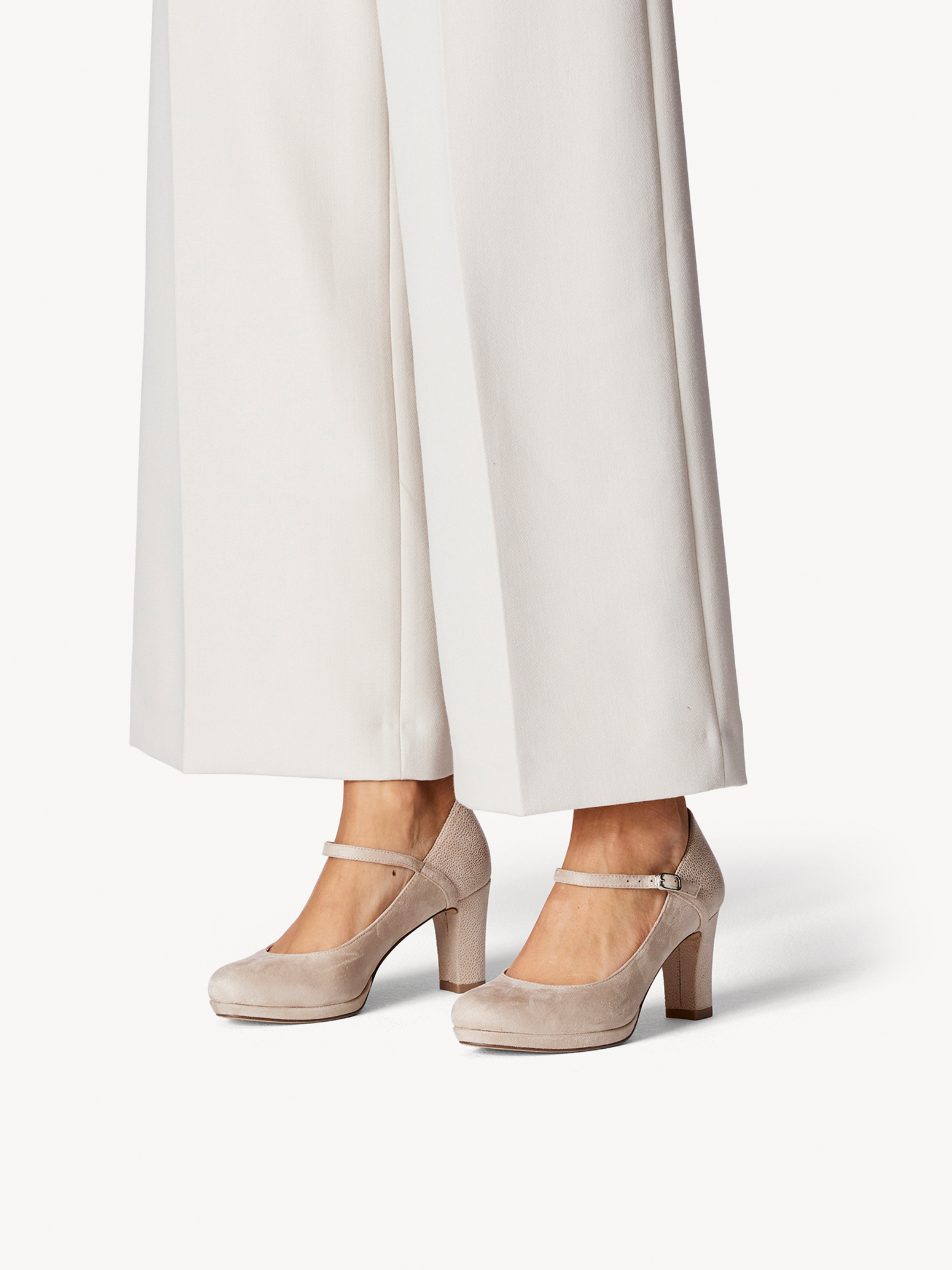 Tamaris Damen Pumps Riemchenpumps – Blockabsatz 3,5 Cm, Karree-Spitze