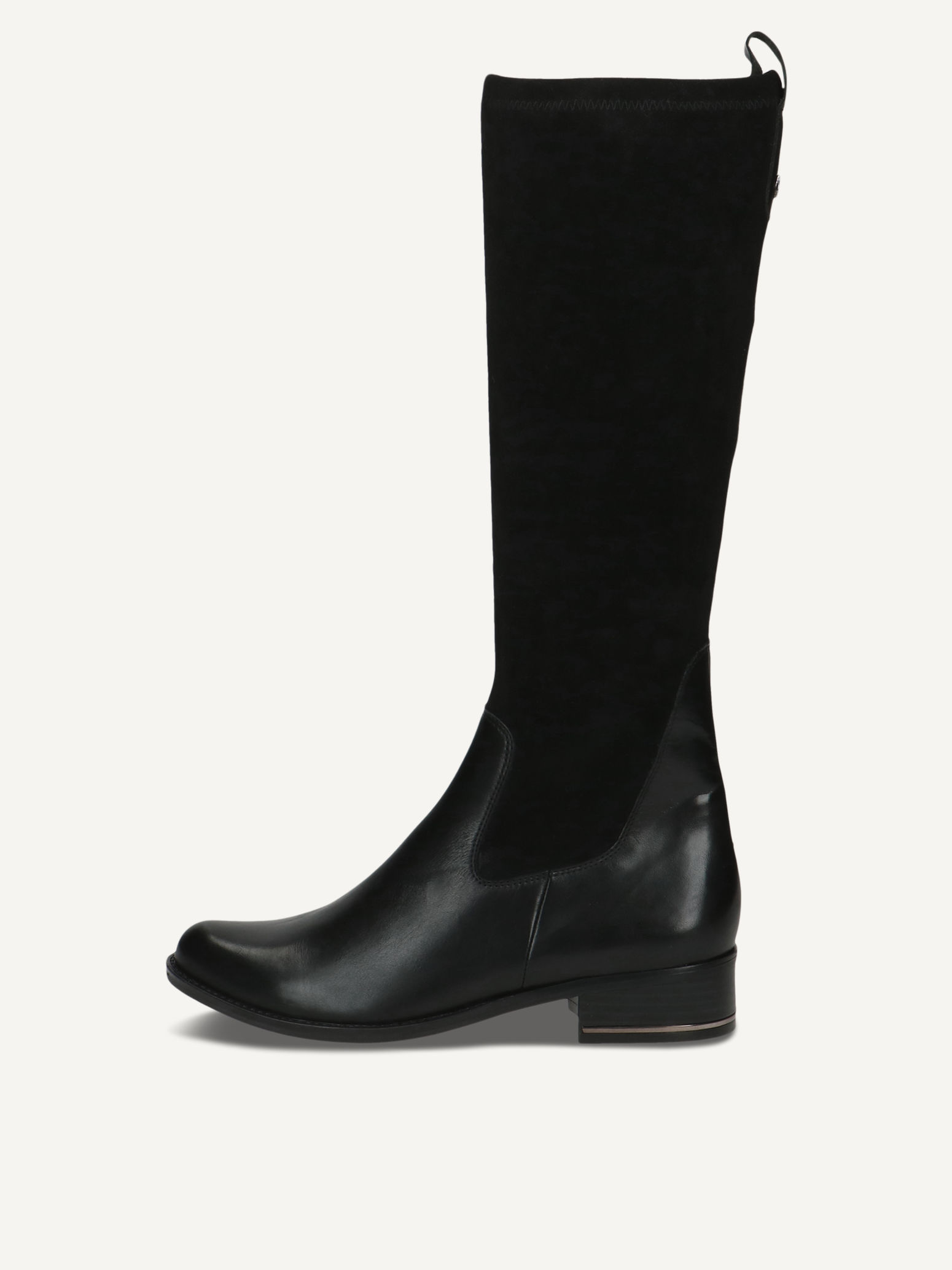 CAPRICE Bottes noir en Mlange de matriaux de cuir et textile avec Talon bloc P405 120$
