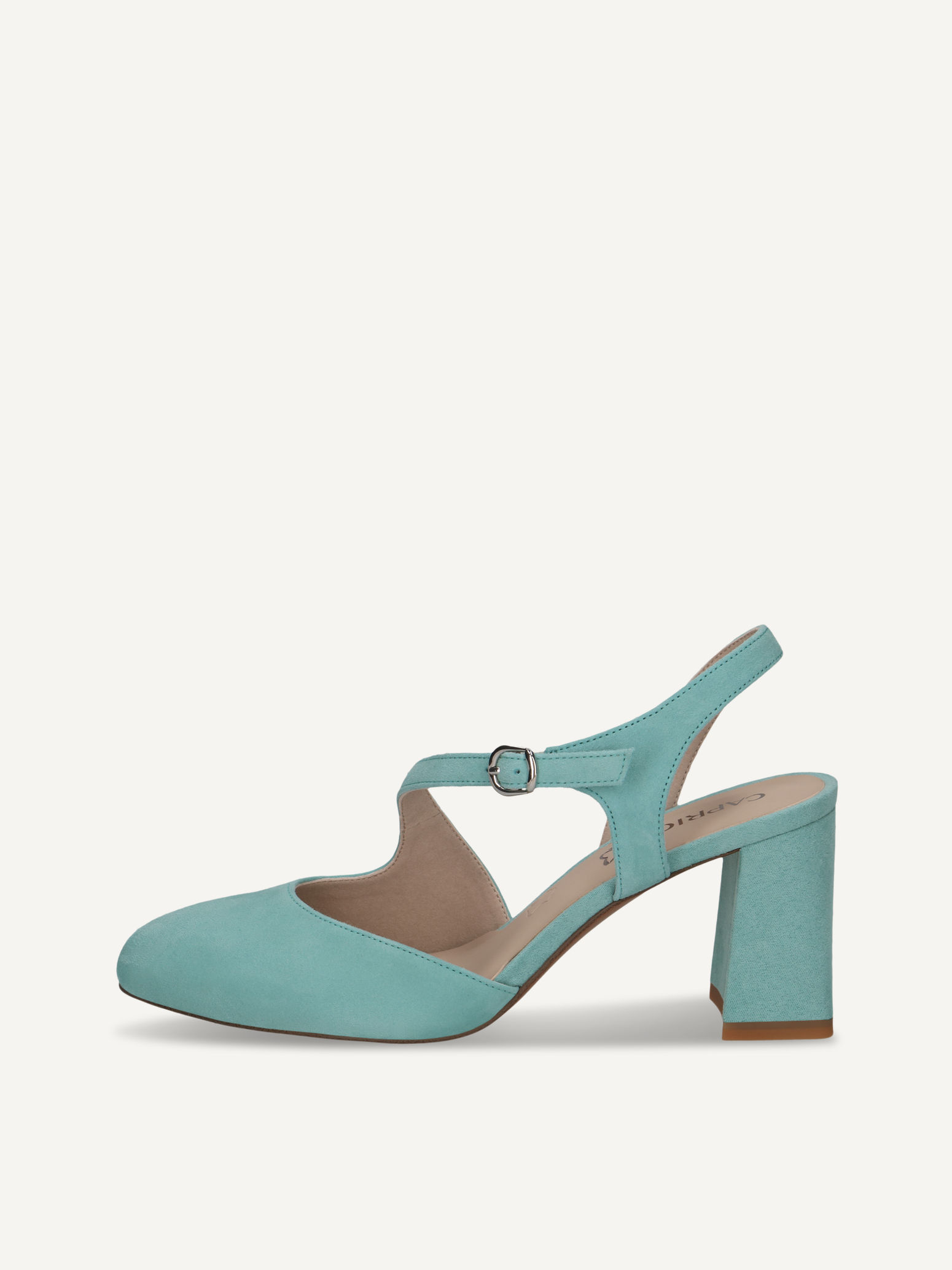 CAPRICE escarpin bleu en Cuir avec Talon trapzode P38 61 €