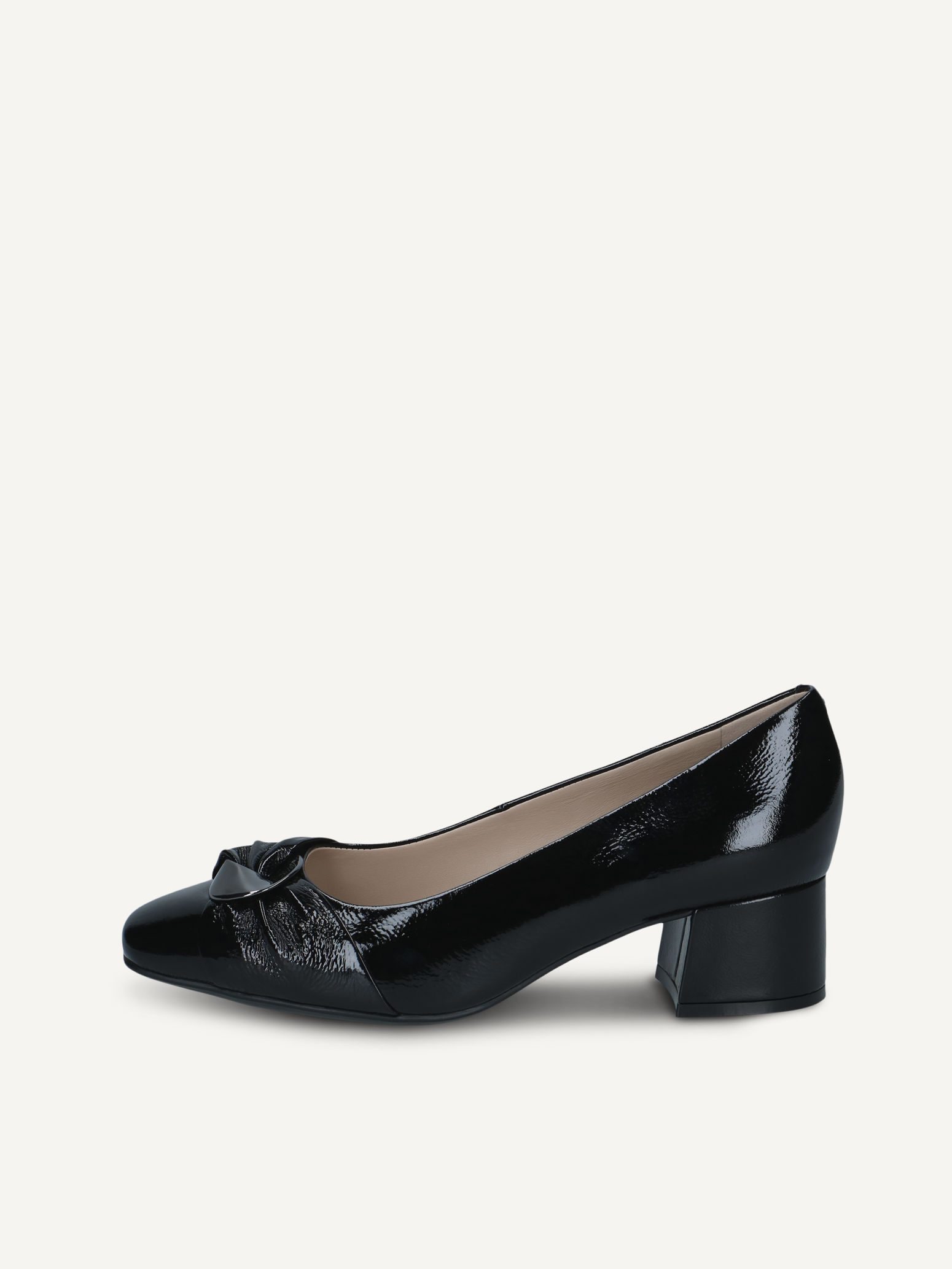 CAPRICE Escarpin noir en Cuir avec Talon trapzode P39 90 €