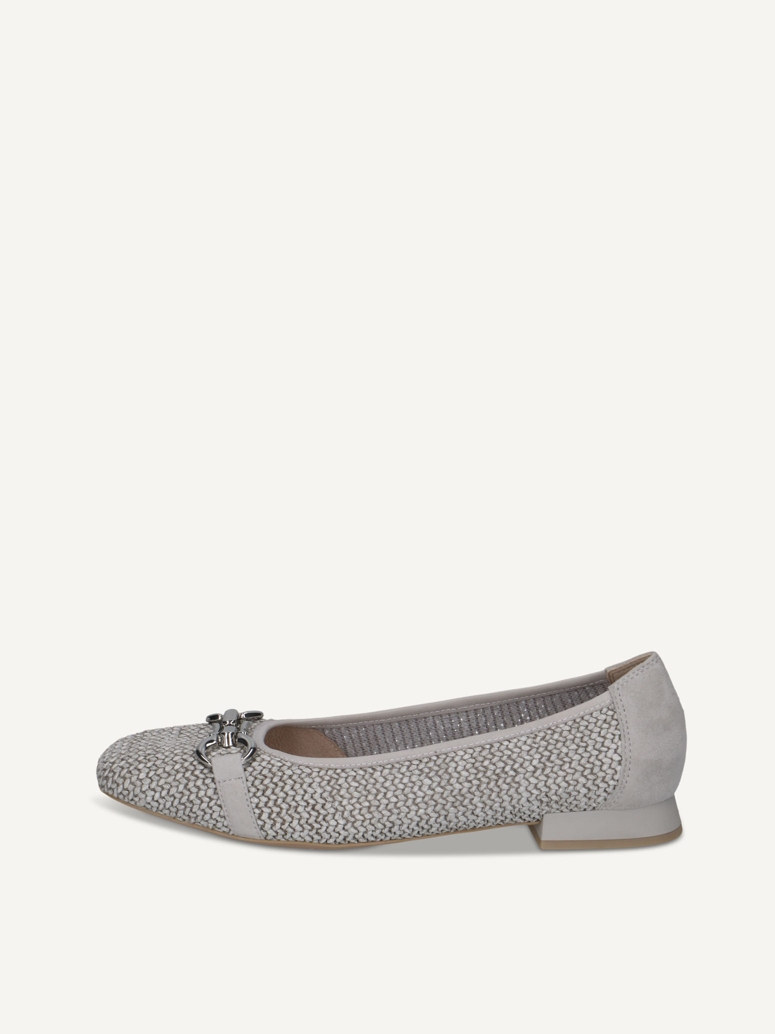 CAPRICE Ballerine gris en Mlange de matriaux de cuir et textile avec Talon trapzode P40 56$