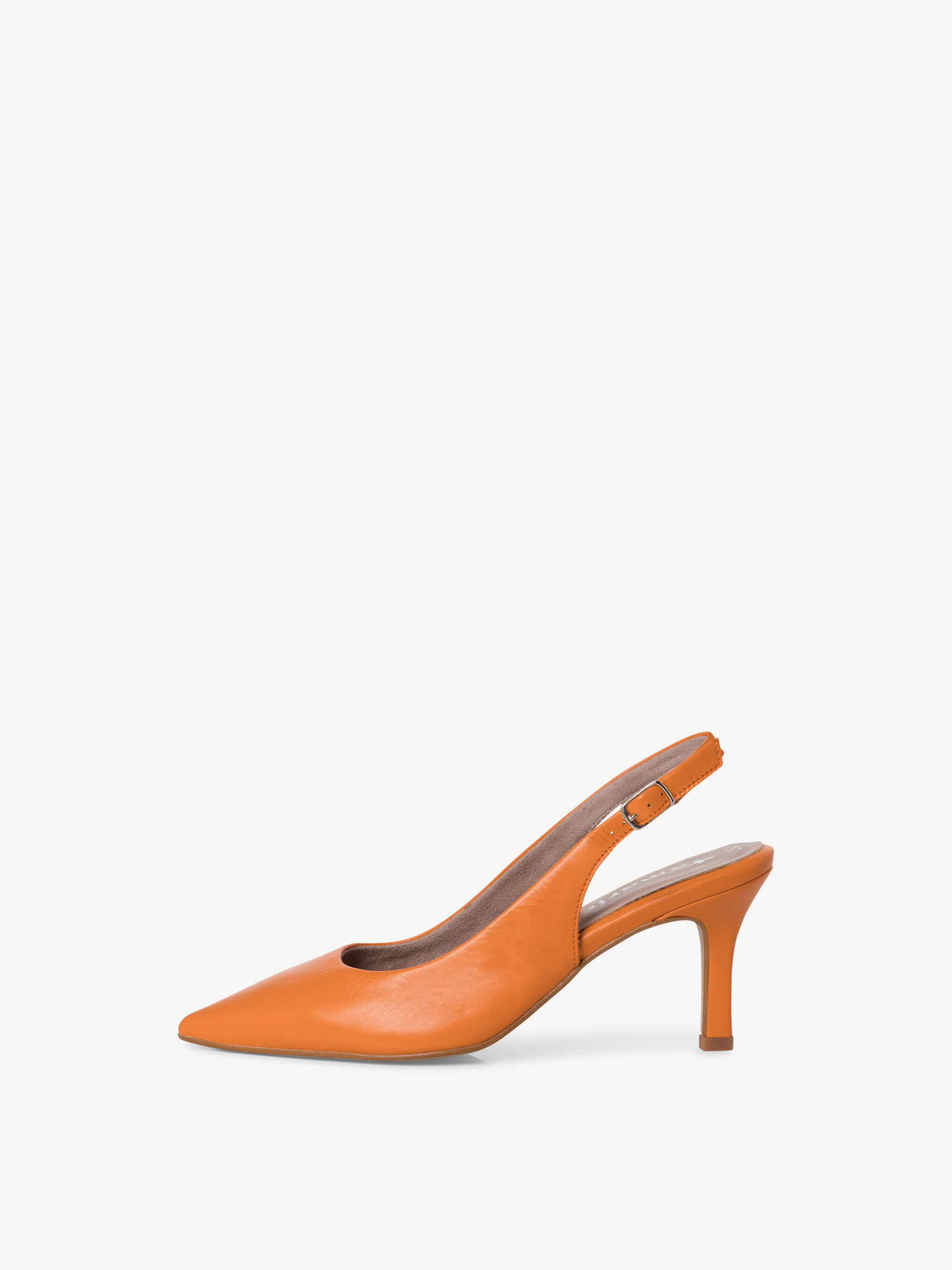 Leather sling pumps - orange