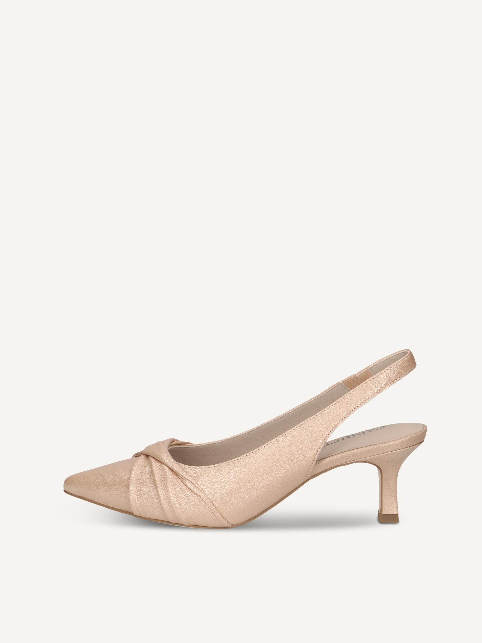 caprice sling pumps beige made of leather with queenie size 385