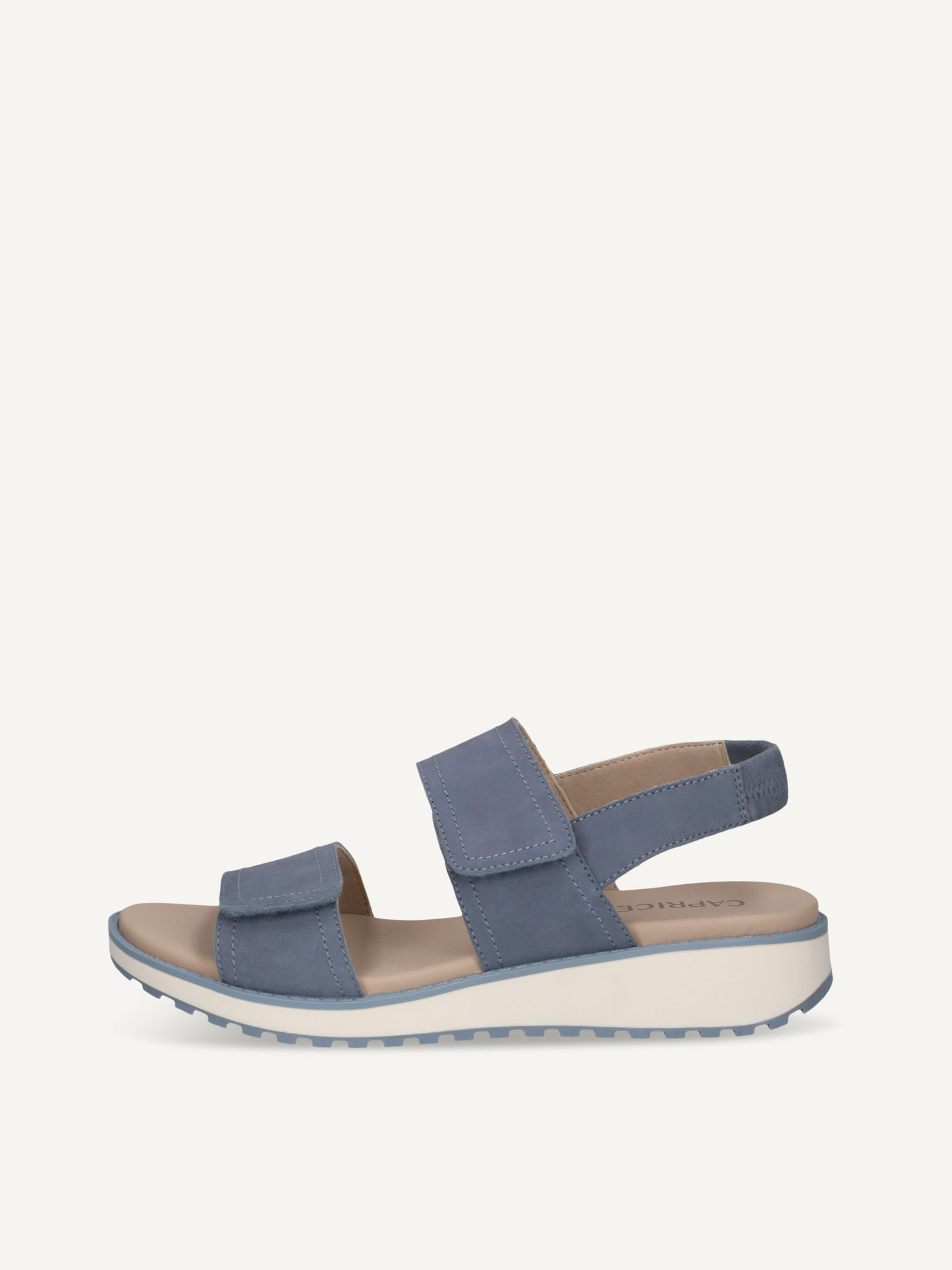 caprice sandal blue made of leather without heel size 41