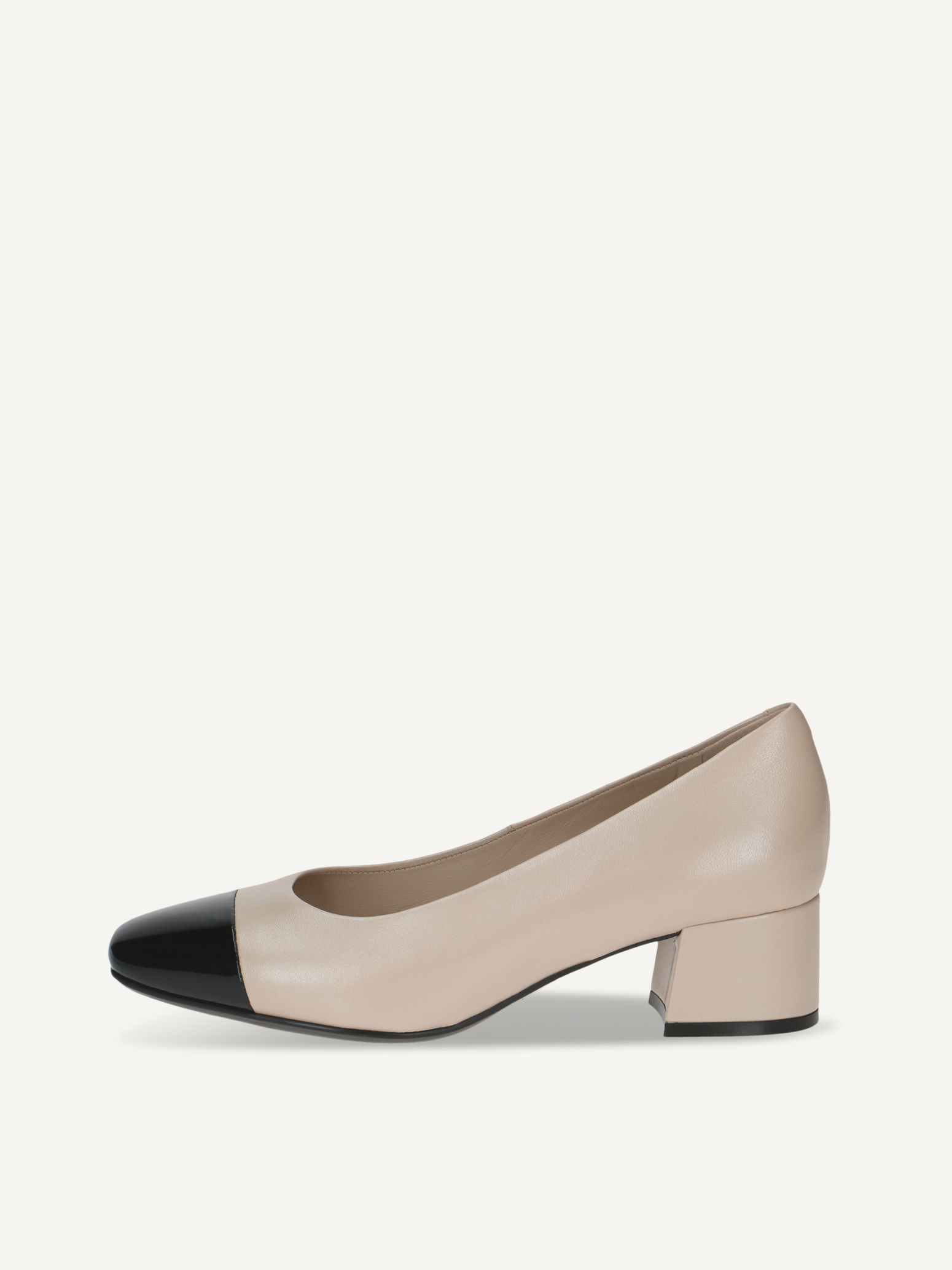 CAPRICE Escarpin beige en Mlange de matriaux de cuir et synthtique avec Talon trapzode P37 59€