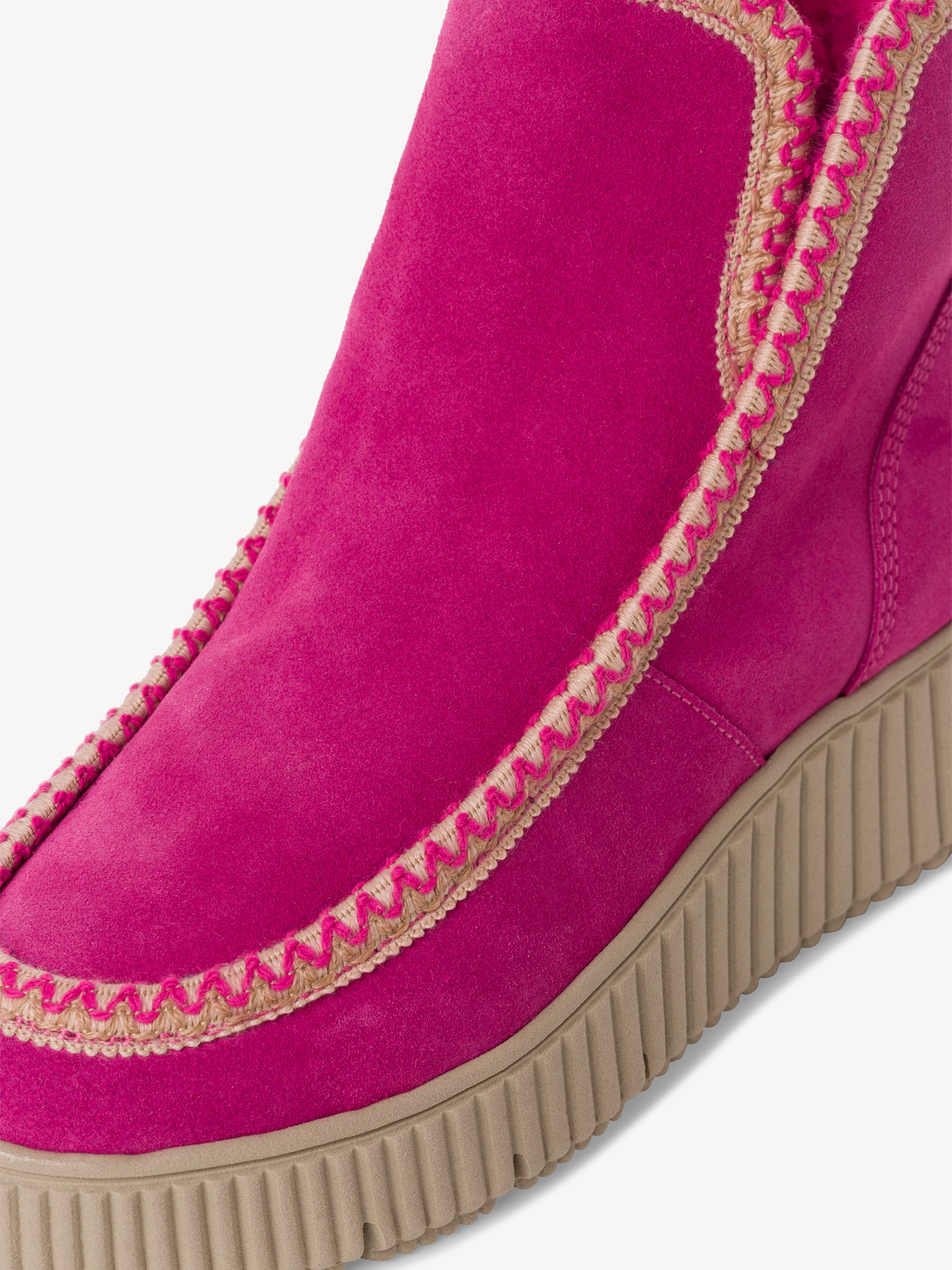 Leather Bootie - pink warm lining, FUXIA, hi-res