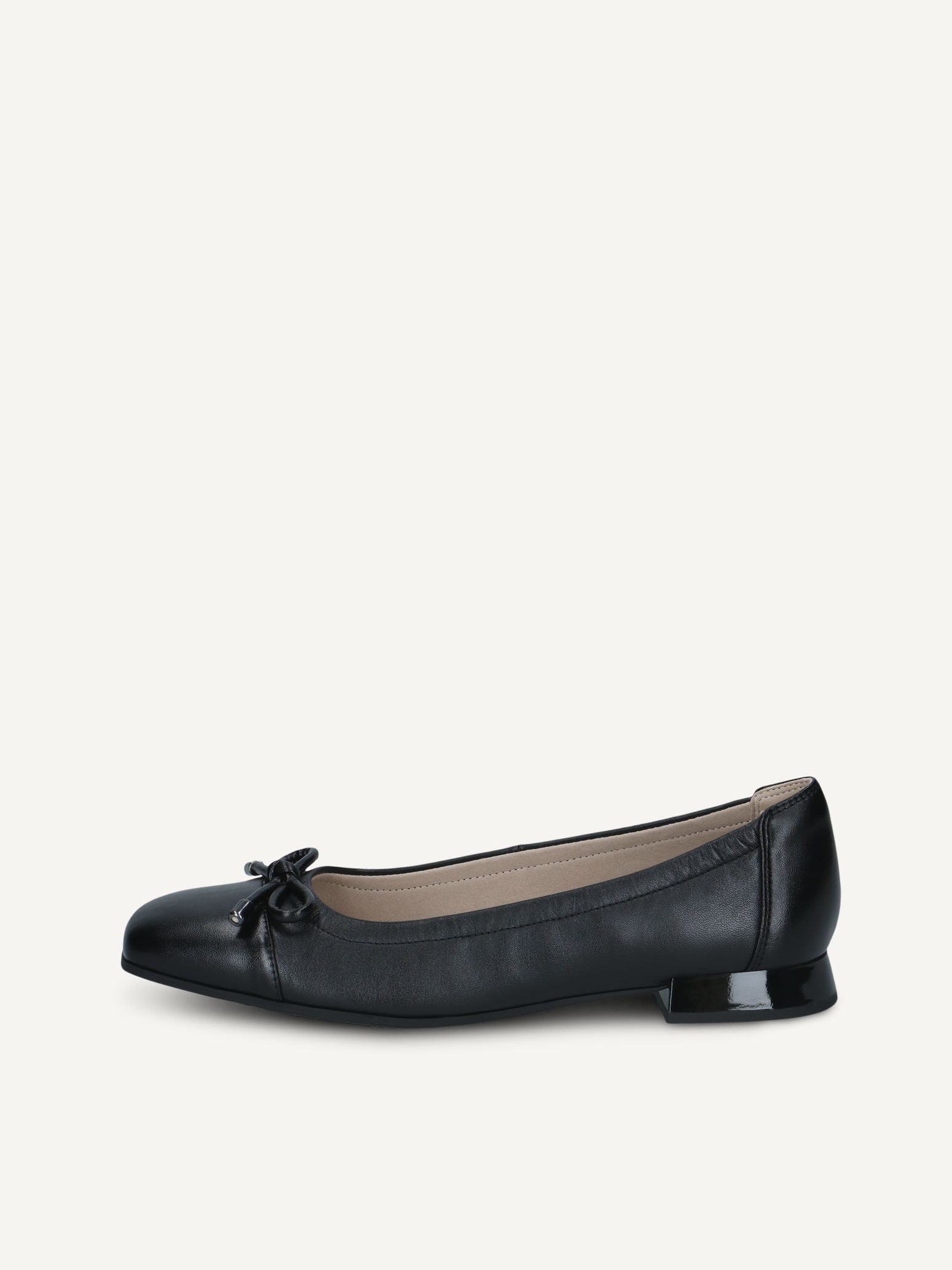 CAPRICE Ballerine noir en Mlange de matriaux de cuir et synthtique avec Talon trapzode P42 80$
