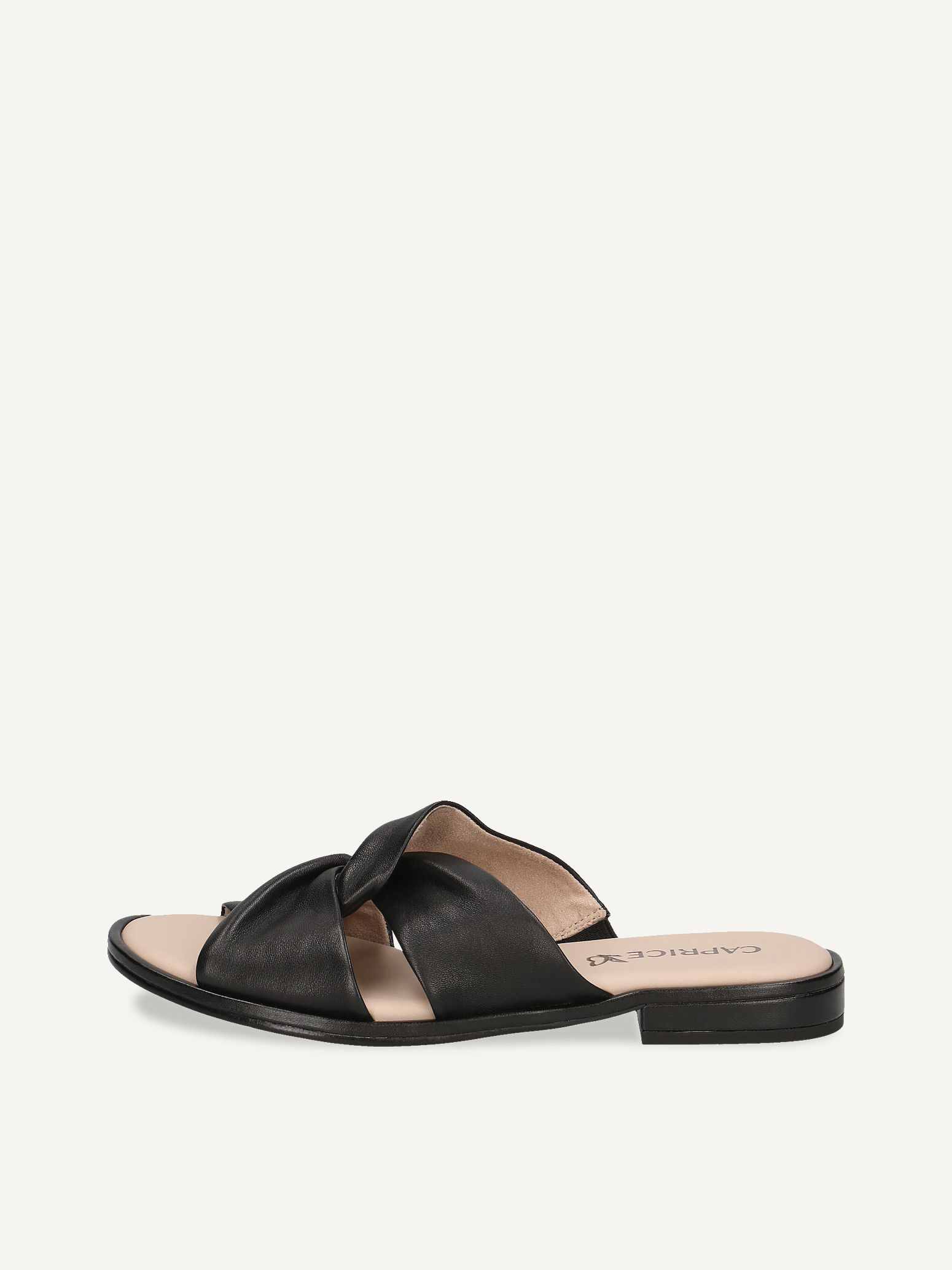 CAPRICE Mule noir en Cuir avec Talon bloc P38 59$