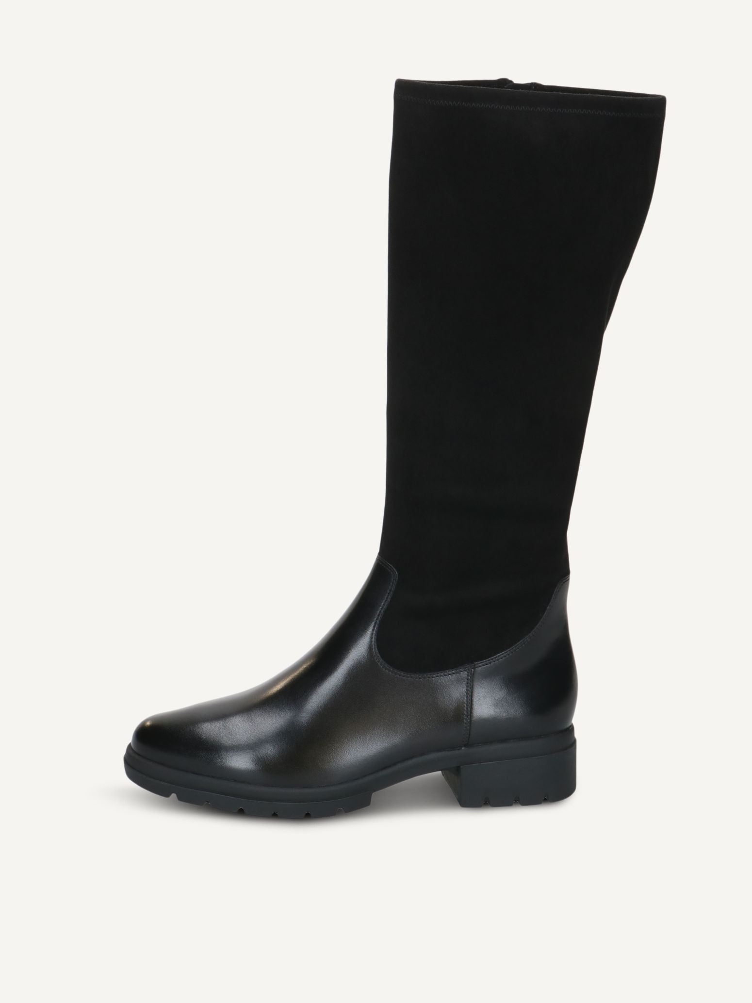 CAPRICE Bottes noir en Mlange de matriaux de cuir et textile avec Talon bloc P375 110 €