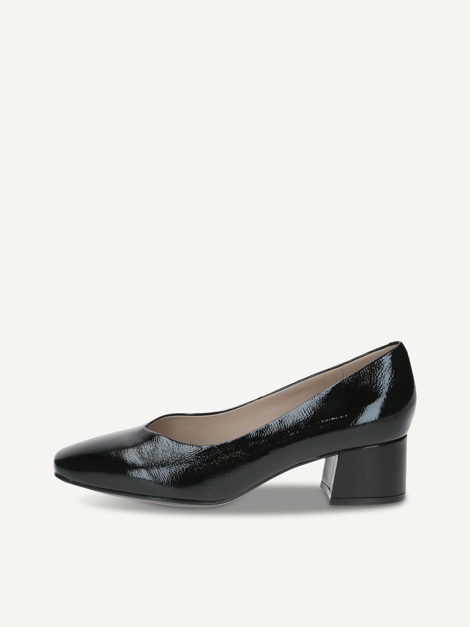 caprice pumps black made of leather with trapeze heel size 36