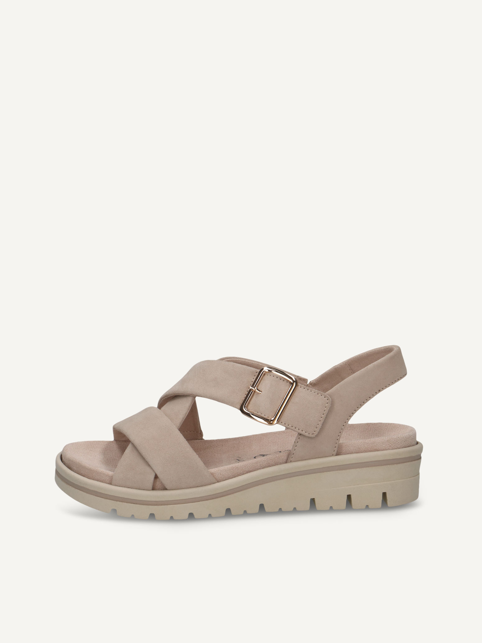 caprice sandal beige made of leather with wedge heel size 41