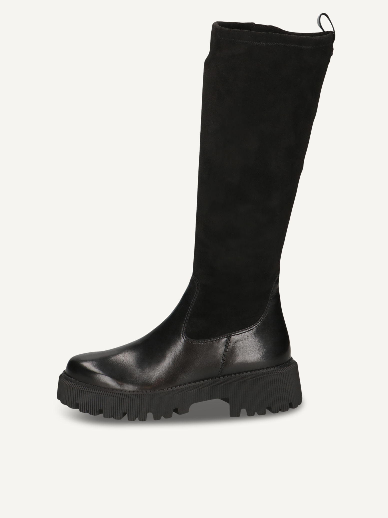 caprice boots black made of leather and synthetic with block heel size 41