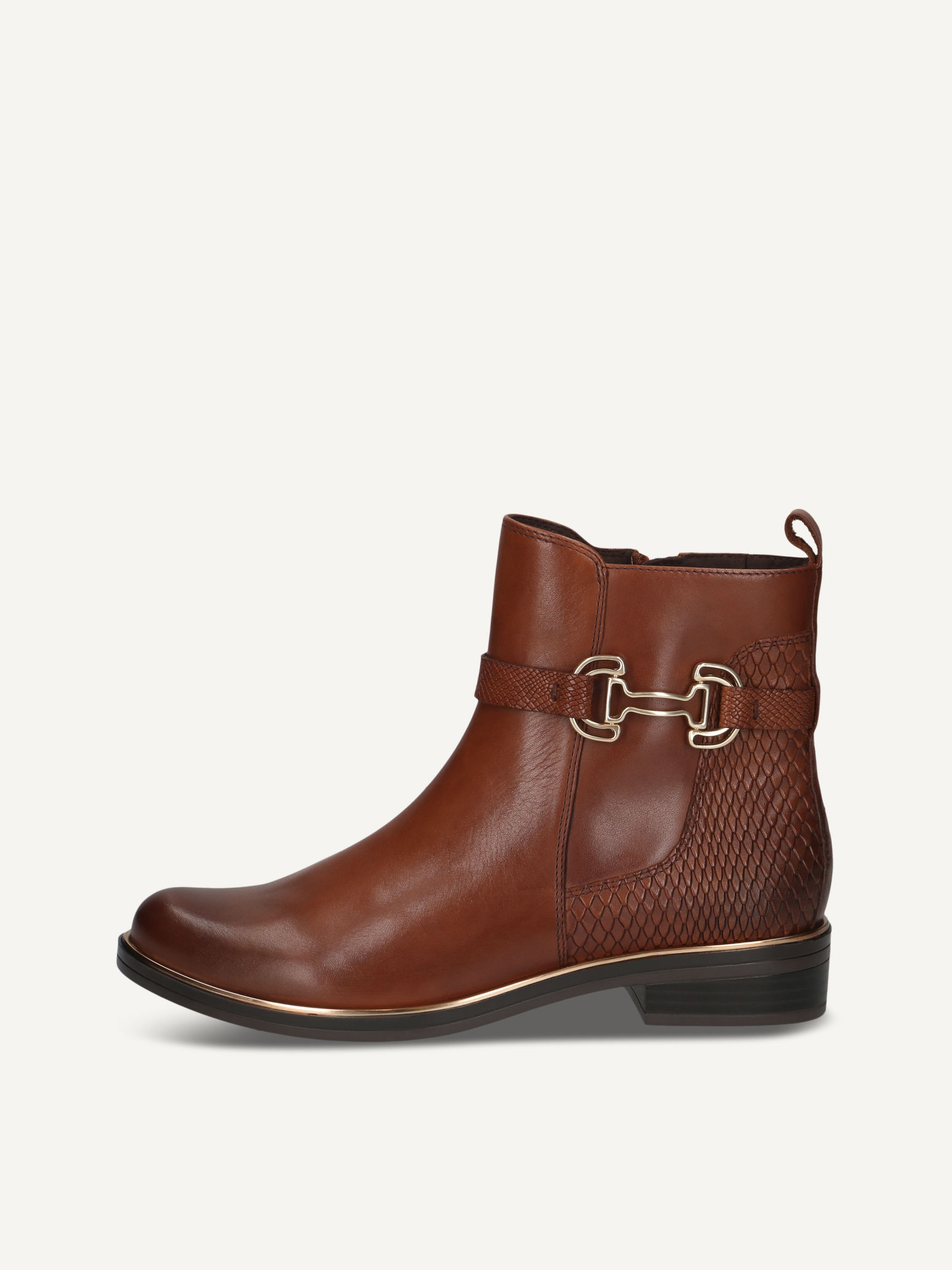 caprice bootie brown made of leather with block heel size 37