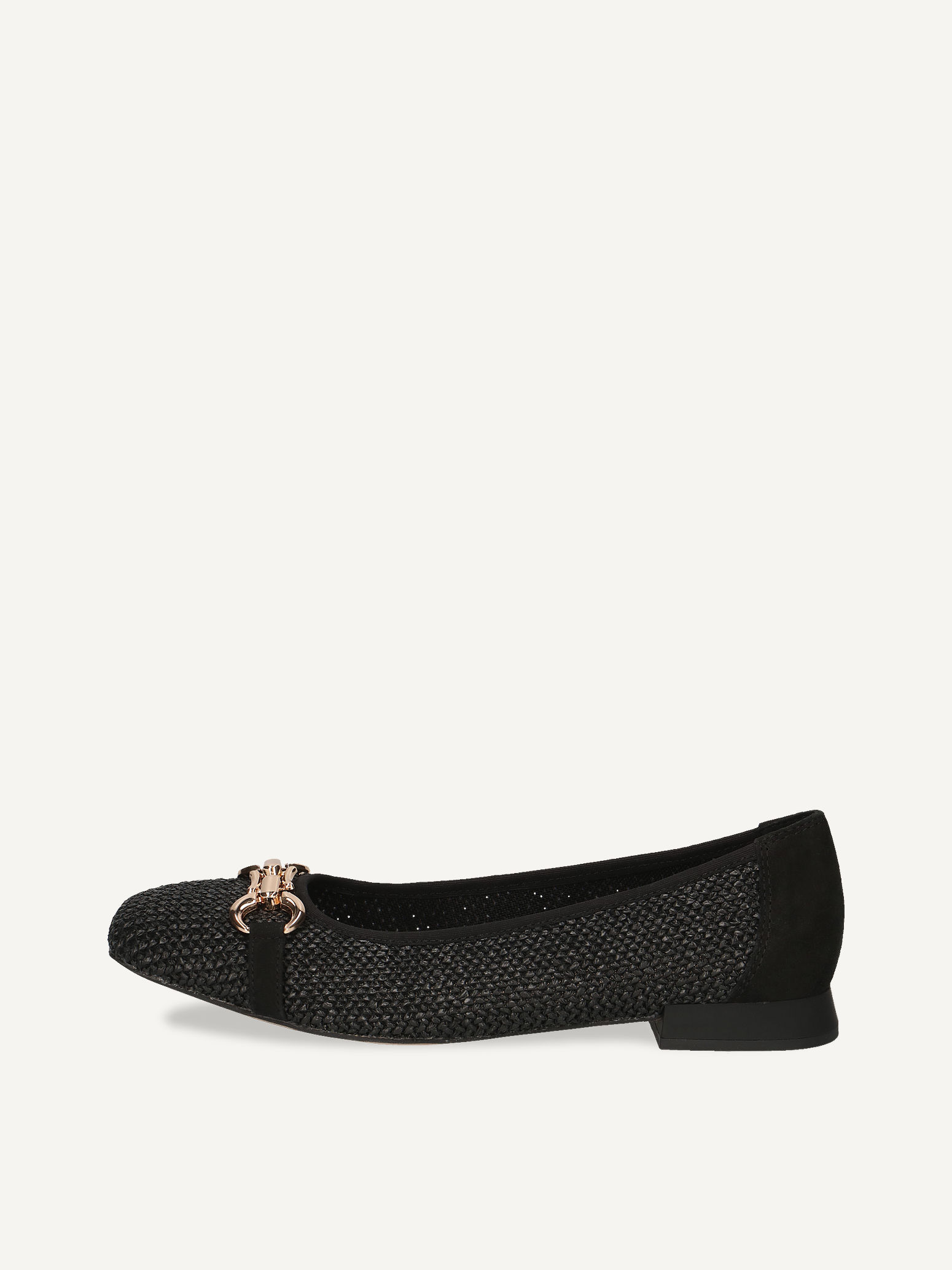 CAPRICE Ballerine noir en Mlange de matriaux de cuir et textile avec Talon trapzode P42 70 €