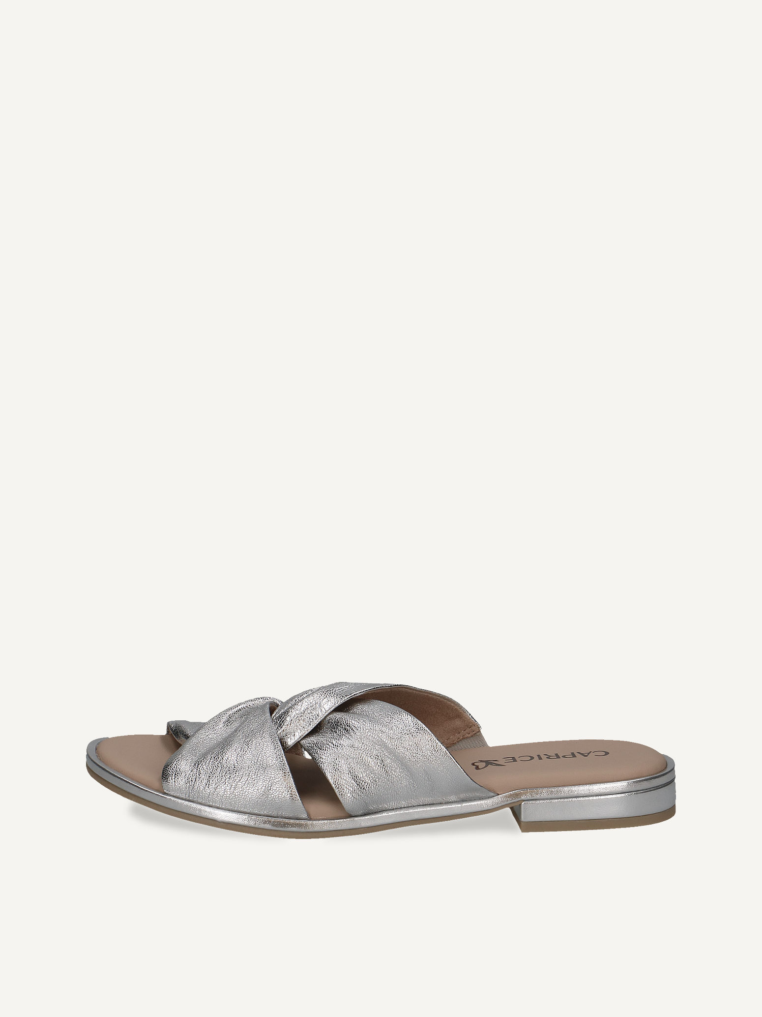 CAPRICE Mule argents en Cuir avec Talon bloc P38 62$