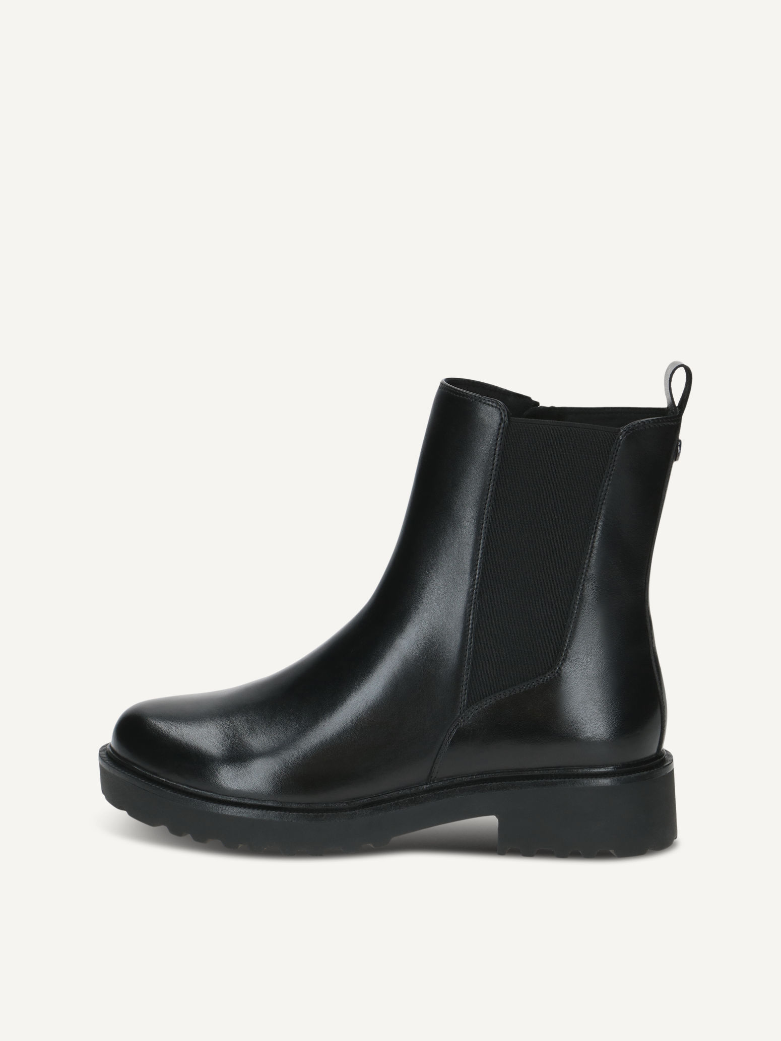 caprice chelsea boot black made of leather and synthetic without heel size 40