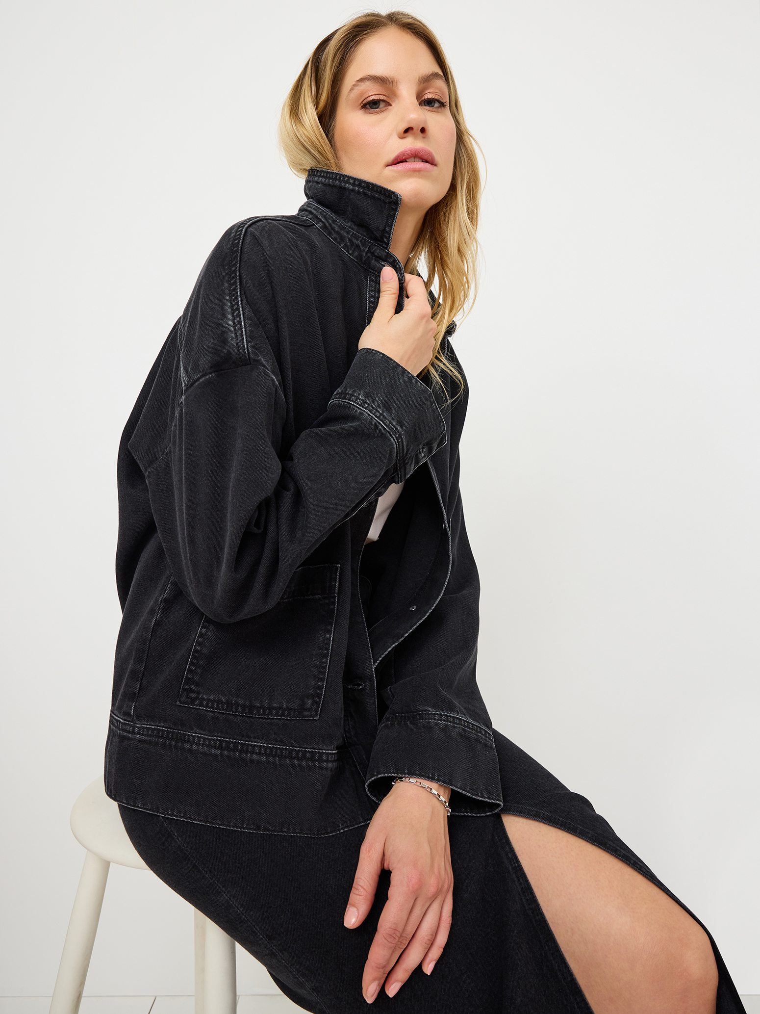 Jeansjacke - schwarz