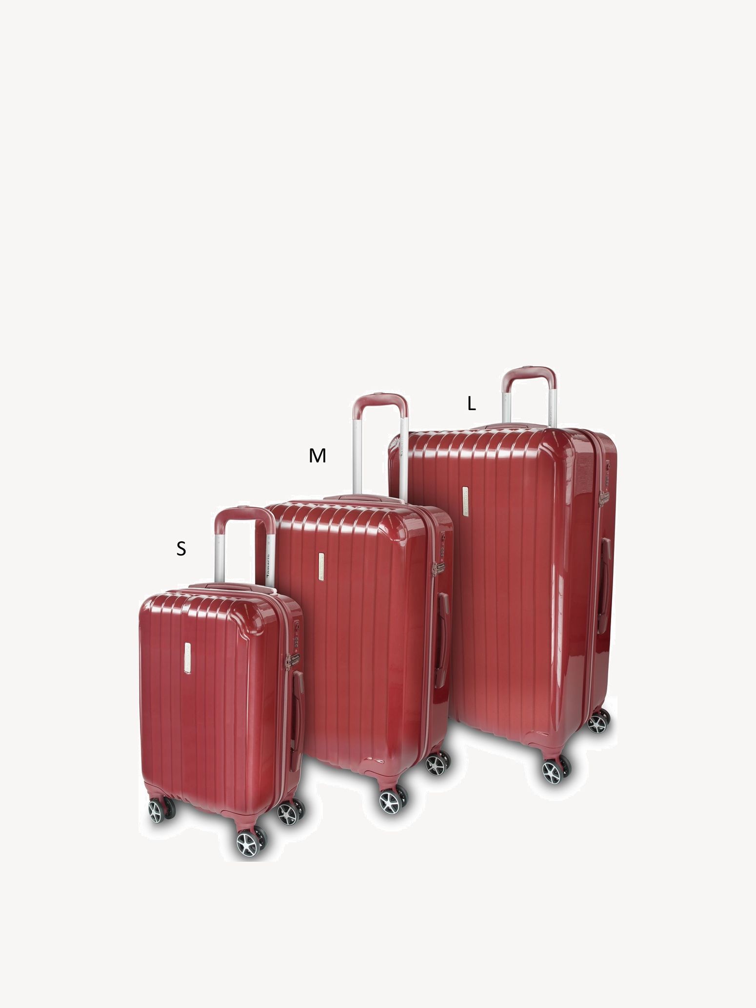 red luggage set