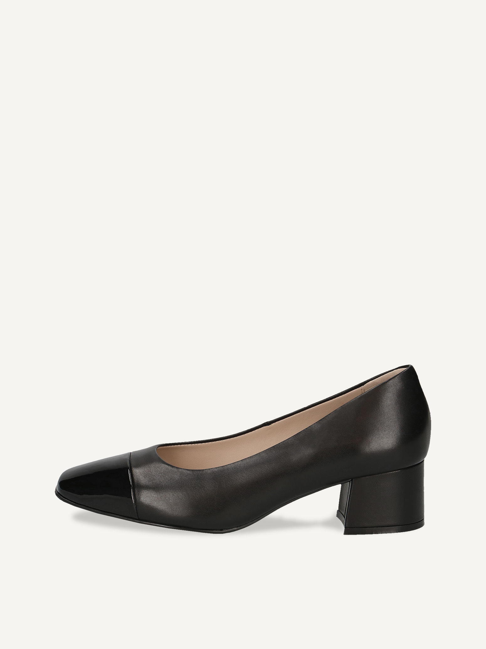 CAPRICE Escarpin noir en Mlange de matriaux de cuir et synthtique avec Talon trapzode P37 80€