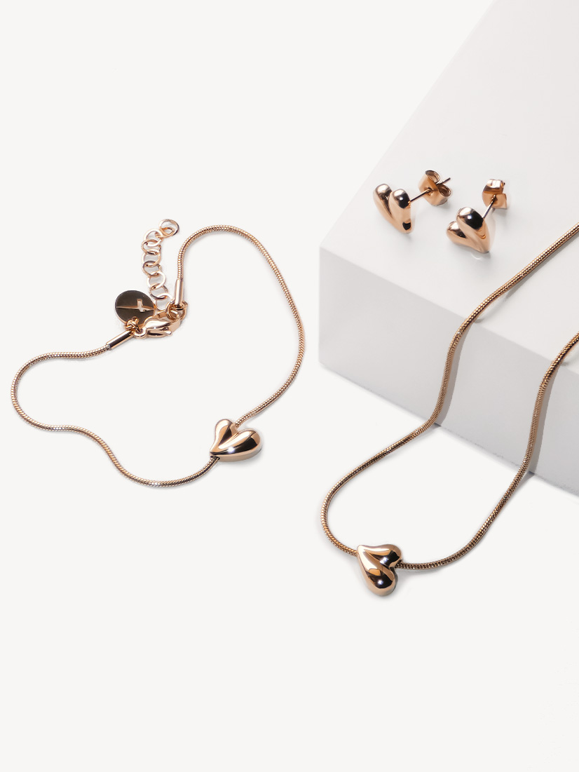 Schmuck Set Heart ros&eacute;gold, , hi-res