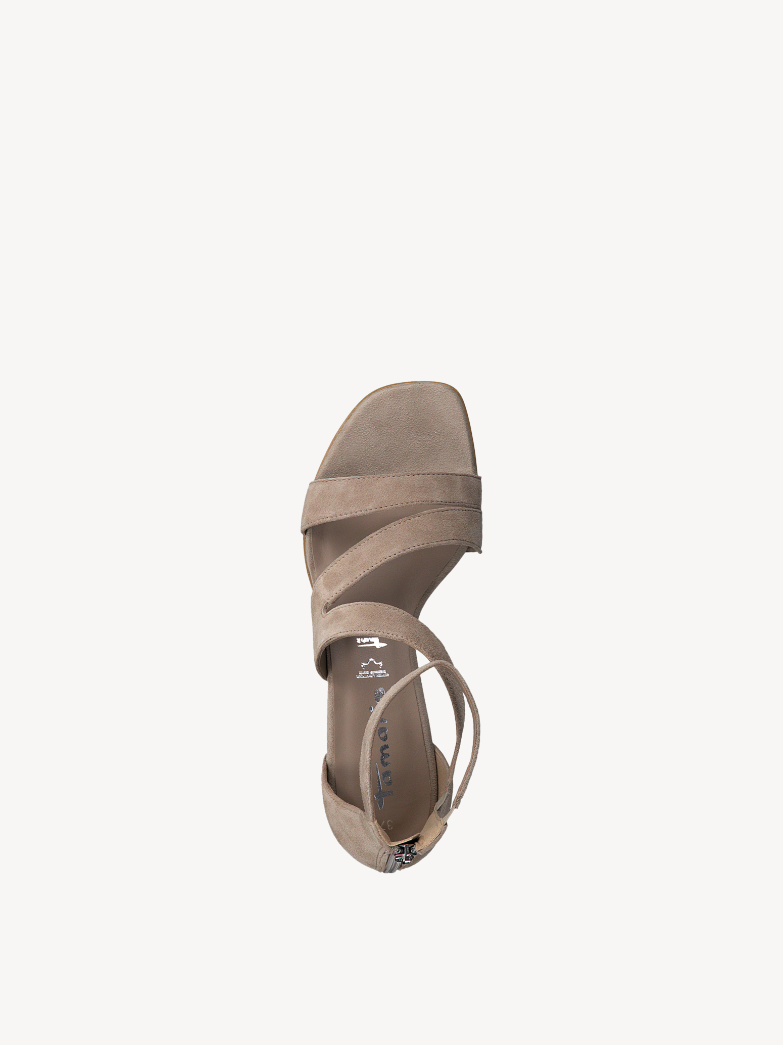 Leather Heeled sandal - beige, TAUPE, hi-res