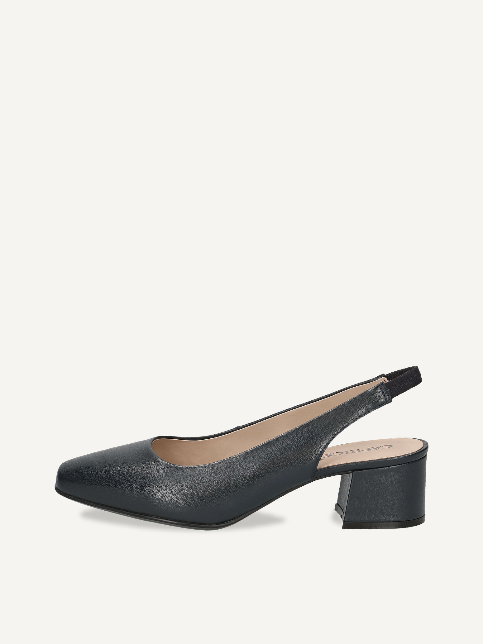 CAPRICE escarpin bleu en Cuir avec Talon trapzode P42 80 €