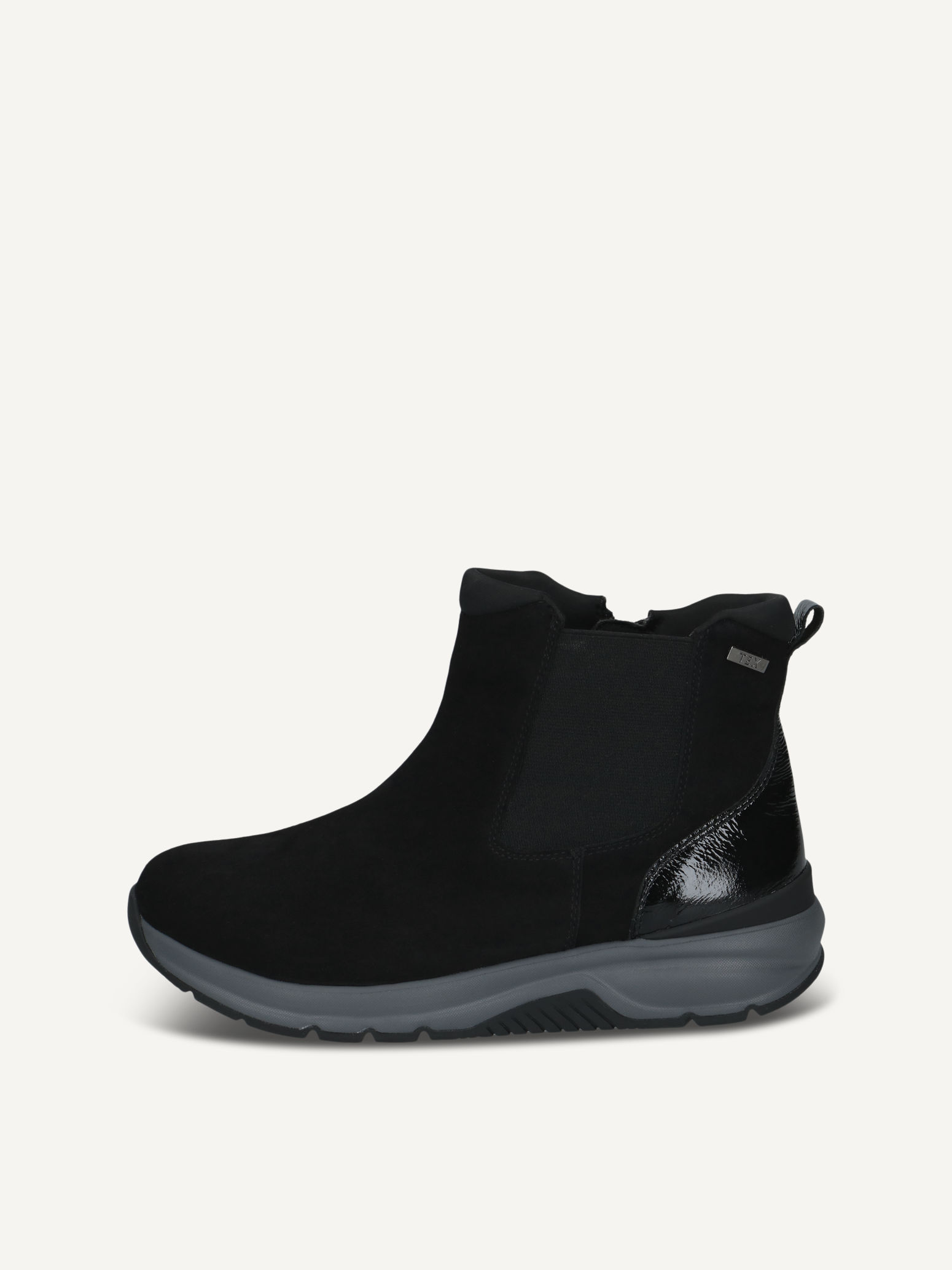 caprice chelsea boot black made of leather and synthetic without heel size 41